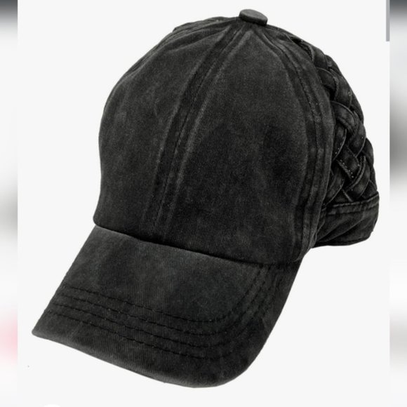 New Ponytail Criss Cross Messy Buns Ponycaps Baseball Cap charcoal black - Picture 3 of 3